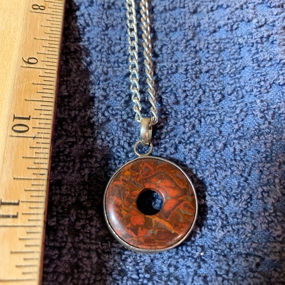 Sterling silver and stone pendant